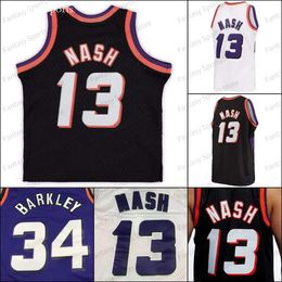 Retro Steve Nash Basketball Jerseys 34 Charles Barkley 1996-97 Classics Throwback Jerseyss Mens Ed Purple White Black