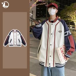 Retro Street Men Jacket College Patchwork Letter Couple de baseball uniforme japonais HARAJUKU TREND