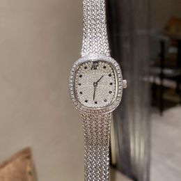 Retro-stijl Montre de Luxe Mens Horloges 29.6 * 26.6mm Quartz Movement Steel Case Horloges over de hele Sky Star Womens Diamond Watch