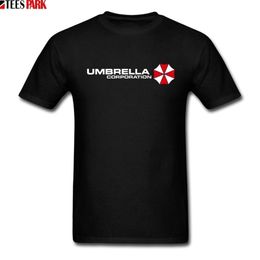 Rétro T-shirts Umbrellas Corporation Noir T-shirt Hommes Coton Bodybuilding T-shirt Haute Qualité Étudiants Hommes T-shirt Humour 210329