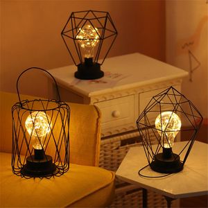 Retro Tafellampen voor Slaapkamer Woonkamer LED Bedside Light Art Modern Bed Lamp Nachtverlichting Kerstdecoratie Beddensides Verlichting
