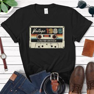 Retro Tape Gedrukt Vintage 1986 Limited Edition T Shirt Dames Harajuku 80s 38e 38 jaar oud Verjaardagsfeestje Top Dameskleding 240315