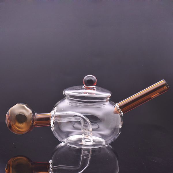 Bule de chá retrô Tubo de água Cachimbo de água Queimador de óleo Bong Vidro grosso Kits de filtros de fumaça Shisha Bongs Rigs para peças de fumar Acessórios