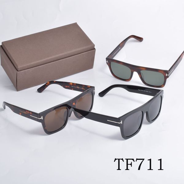 Lunettes de soleil rétro TOM, lunettes de soleil polarisées Ford TF711, lunettes de diffusion en direct à monture épaisse et généreuse, transfrontalières