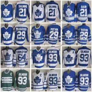 Rétro Torontos Throwback Maple Leafs Hockey 29 Felix Potvin Jersey 75e anniversaire 93 Doug Gilmour 29 Mike Palmateer 21 Borje Salming