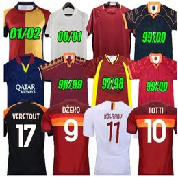 Retro Totti Soccer Jerseya Totti Batistuta Dzeko Football Shirt Classic Vintage Nakata Balbo 1989 1990 1991 1992 1994 1994 1995 1996 1997 1997 1998 1999 2000 2001 2002 6160