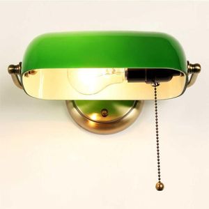 Retro traditionele groene bankier wandlamp klassieke vintage witte wandlamp LED E27 voor slaapkamer woonkamer gang el winkel 21073215673