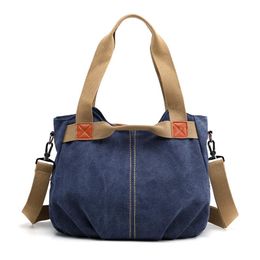 Sac à main rétro tendance pour femmes, sacoche asymétrique épaule dénudée, grande capacité, mode, sacs en toile simples et polyvalents