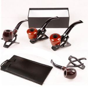 Pipe en verre unique rétro avec boîte-cadeau Hitter Heady Smoking Hand Pipe Solid Wood Oil Dab Burner Pipes Two Styles Smoking Pipes