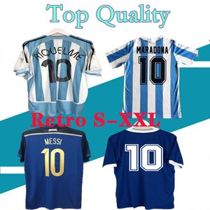 Versión retro 1978 1986 1994 1996 Argentina local Camiseta de fútbol Messi Maradona CANIGGIA Calidad Batistuta 94 95 Camiseta de fútbol clásica retro