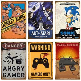 Retro videogame blikken bord poster vintage wandposters metalen borden decoratieve plaat keuken plaque metaal decor accessoires maat 20x30cm w01