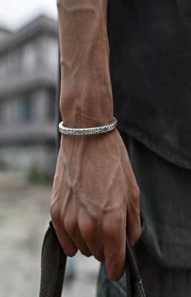 Bracelet manchette rétro Viking Totem Rune Men039s, Bracelets porte-bonheur décontractés, couleur argent, bijoux de Couple pour hommes et femmes, cadeau 3233206