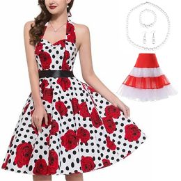 Retro Vintage jaren 1950 Rockabilly Petticoat Hoepelrok A-lijn Jurk Tutu Flare Jurk Audrey Hepburn Feestavond Maskerade Jurk