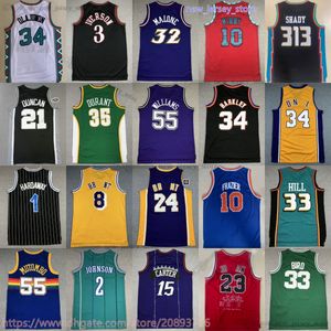 Maillot de basket-ball classique rétro Dennis Rodman Allen Iverson Charles Barkley Alonzo deuil Larry Bird Johnson Kevin Garnett Mike Bibby Carmelo Anthony Robinson