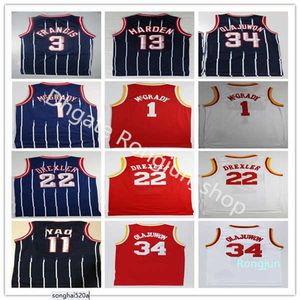 Retro vintage basketbal heren 13 harden truien goedkope keem 34 Olajuwon Tracy jerseys