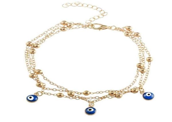 Retro Vintage Turkey Evil Eyes Turquoise Perles Warp Charme Bracelets multicouches Chaînes pour femmes bijoux de mode de plage Acce3415482