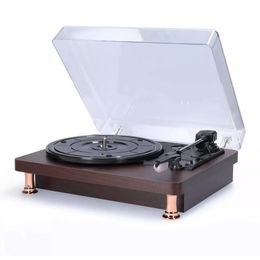 Retro vinyl platenspeler met stofdichte hoes Klassieke nostalgische stijl platenspeler 33/45/78 RPM Draaitafels Grammofoon Fonograaf 240102