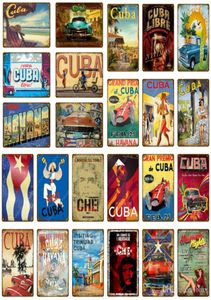 Rétro visite cuba libre metal signes pub bar room club décor vintage wall art carft peinture plaque havana night affiche abox9421081