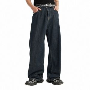 Rétro W Jeans à jambes larges unisexe printemps été Fi pantalon droit ample tout-match pantalon Denim haute qualité pantalon classique 83ze #