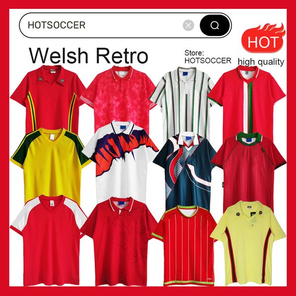 Retro Wales Soccer Jerseys James Bale 24 25 Welsh Football Shirts Johnson N.Williams Rodon T.Roberts Cabango Levitt Moore Thomas Men Hotsoccer