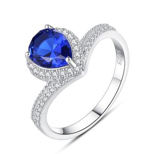 Retro Water Drop Sapphire Ring S925 Silver Micro Set Zircon Luxury Brand Ring European et American Hot Popular Women Rague HAUT BILANCE Valentin Gift Spc