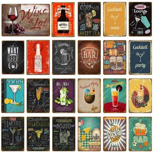 rétro WD 40 art peinture étain signe Party Decor Bière Cocktail Menu Affiche Vintage Métal Signes Pub Bar Décor Vin Mur personnalisé Décoration taille 30x20cm w02