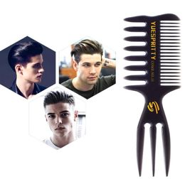 Rétro large dents brosse à cheveux fourchette peigne hommes barbe coiffure brosse salon de coiffure outil de coiffure accessoire de salon Afro coiffure DHL1682142