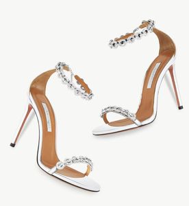 Rétro Femmes Designer Sandales Chaussures Aqu6azzura Love Link Bride À La Cheville De Mariage De Mariée Dame Talons Hauts Mules Noir Nude Marron Boîte D'origine 35-43