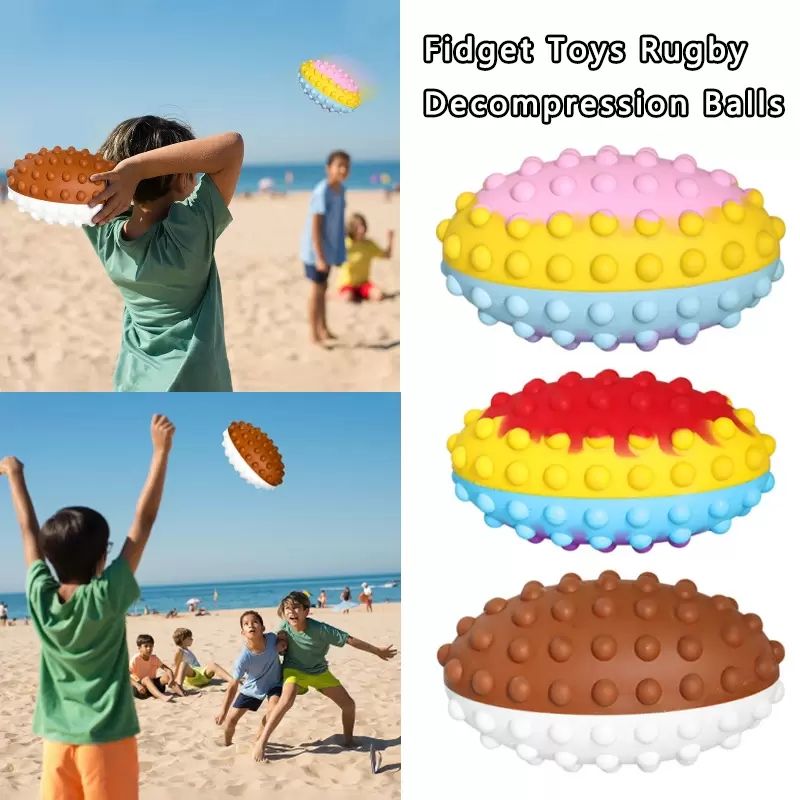 Fidget bulle 3d balle jouets rugby décompression fidget boules de vent bulles squeez les jeux sensoriels jouet sensoriel pour autisme spécial squishy stress analgésique cadeaux enfants