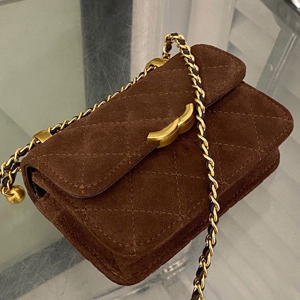 Mini bolso bandolera retro para mujer, monedero de tendencia, emblema de hardware dorado, bolso de lujo, billetera de diseñador, tarjetero de mano con solapa clásica, Maleta Pochette