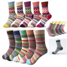 Retro Frauen Winter Socken Warme Dicke Weiche Wolle Socken Weihnachten Geschenk Socken Für Frauen Und Männer Weihnachten Party Supples dekoration bb0508