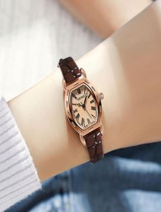 Retro dames polshorloges ontwerper charmante kwarts horloges lederen band waterdichte polshorloge High Montre de luxe kwaliteit voor Femal7316225