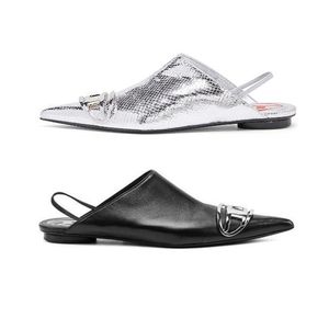 Retro Womens Slides Silver Shoes Designer Femmes Sandalia Perfect Fit Sinders Sinders Taille standard All Mether Grip Designer Sandles