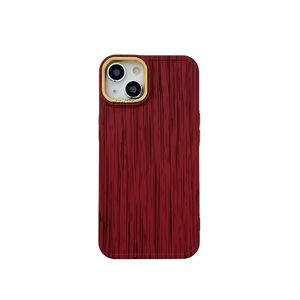 Retro Wood Grain Soft TPU Cases For Iphone 14 Pro Max Plus 13 12 11 X XS XR 8 7 SE Iphone14 Chromed Metallic Plating Electroplated Mobile Phone Back Cover Skin
