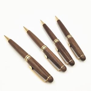 Retro houten + metalen balpen 0,5 mm balpen voor bussiness officeschool schrijven levert geschenken