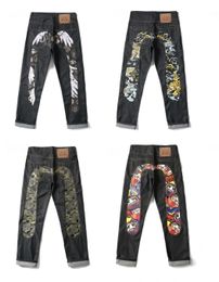 Retro Y2k jeans Amerikaanse hiphop modeprint jeans heren origineel verblijf punk gothic wijde broek paar casual recht straat dragen 240122