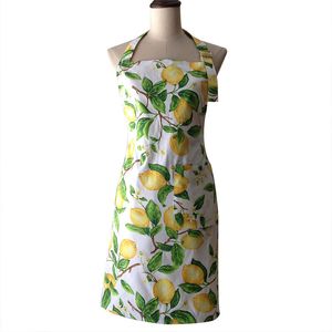 Retro Yellow Citrons Vintage Women Kitchen Cooking Apron Avenue Fun Table Cuisine PINAFORE Y200103