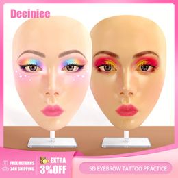 Réutilisable 5D sourcil tatouage pratique visage complet maquillage cosmétique pratique masque conseil peau maquillage des yeux formation Silicone pratique Pad 240103