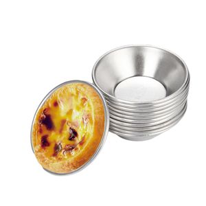 Moule de cuisson de cupcake en aluminium réutilisable tasses Pan style portugais tarte aux oeufs Cupcakes moule gâteau aux fruits tarte Muffin moule rond ustensiles de cuisson JY1010