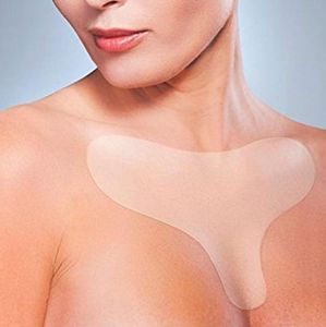 Coussin de poitrine Anti-rides réutilisable, Patch de retrait Transparent en Silicone, soins de la peau du visage, Patch de levage des seins, Flesh4318511