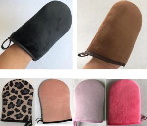 Herbruikbare Badscrubbers Exfoliërende wanten Zelfbruinende handschoen Applicator Elastische pols Sunless Wasbare Tanner Wanten Handschoen Crème Lot