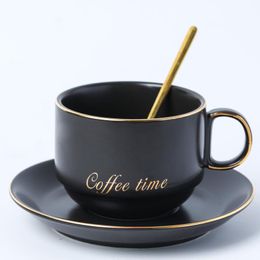 Herbruikbare creatieve koffiemokset met schotels keramische klassieke persoonlijkheid mode copos personizado European Cup BD50CS Cups