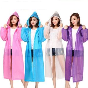 Reutilisable Eva Hooded Rain Mabinet Unisexe Immasé Poncho Long Aroping Poncho Poncho Randonnée extérieure Camping Transparent Répanouage Fashion Portable Vaintes de pluie SN4433