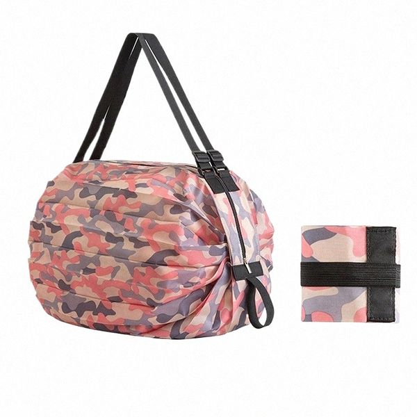 Bolsa de tienda plegable reutilizable Rosa impermeable Tela Oxford Viaje Bolsa de playa Supermercado Comestibles Bolsa de almacenamiento portátil G7tX #