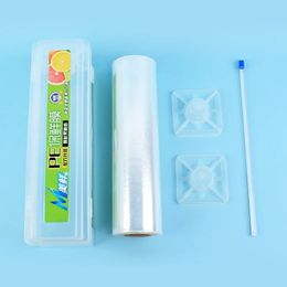 Reusable Food Wrap Cutter, Cling Film Cutter, Plastic Wrap Dispenser with Slide Cutter Smoothly Cutting, Home Kitchen Supply