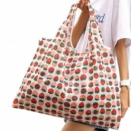 Sacs d'épicerie réutilisables Grands sacs de magasin pliables Sacs à main de poche robustes en nylon respectueux de l'environnement Z2SG #