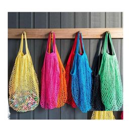 Reusable Grocery Bags Shop Bag 14 Color Large Size Shopper Tote Mesh Net Woven Cotton Portable Home Storage Rrb14992 Drop Delivery G Otigo