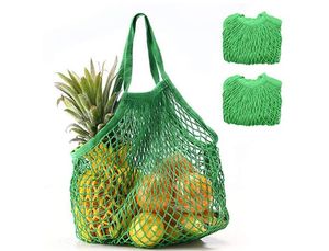 herbruikbare kruidenier strandspeelgoed opbergtas mesh boodschappentassen tote handtas opvouwbare natuurlijke katoenen string bag organizer milieuvriendelijk kleurrijk