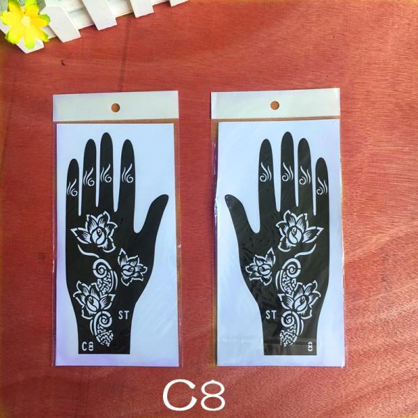 Plantillas de manos de henna reutilizables plantillas árabe indio mandala aerógrafo plantilla de tatuaje de brillo a aerógrafo para mujeres Boda de boda Henne