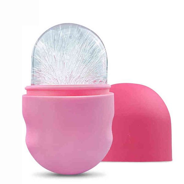 Rodillo de hielo reutilizable para cara Ojos Masajeador de silicona Gua Sha Reducir los poros Reducir el acné Belleza facial Cuidado de la piel Tools220429